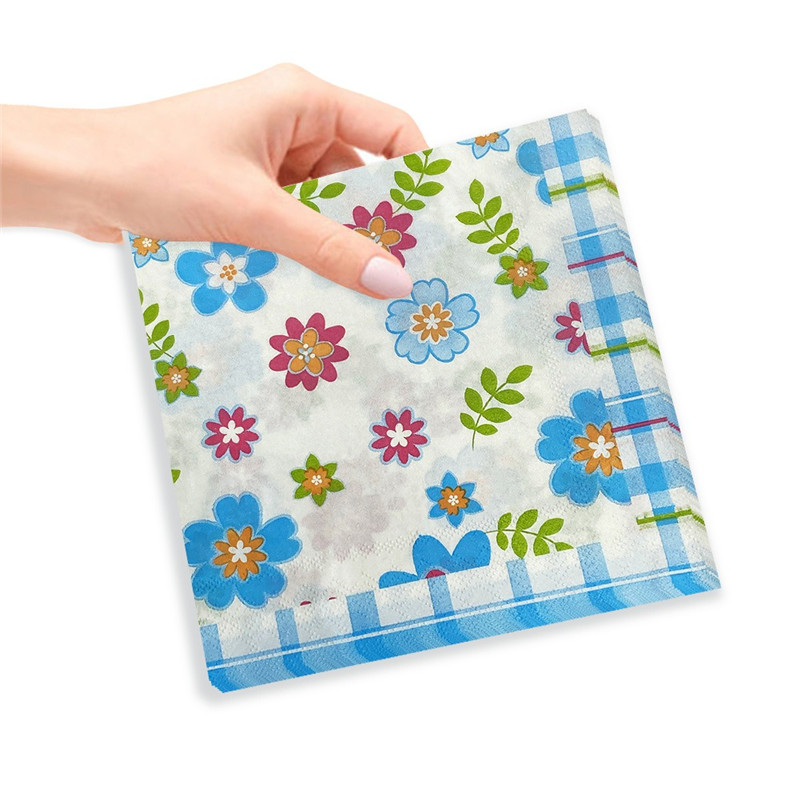 20 stk/pakke blomsterprintede decoupage papirservietter håndværk dekoration bryllupsfest 2- -lags firkantede middagsservietter