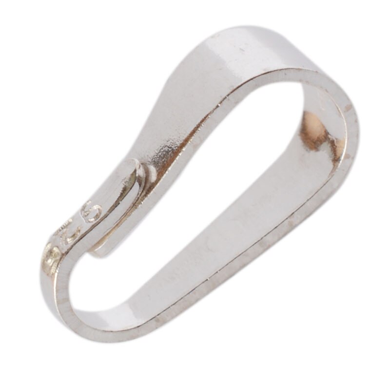 Solid 925 Sterling Zilveren Snap Op Lock Bail Hanger Sluiting, Sieraden Diy Zilver Bevindingen/Onderdelen