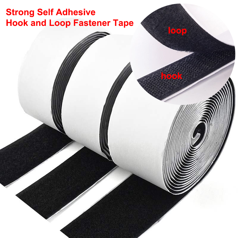 Ruban adhésif Double crochet et boucle, 5 mètres, Nylon, multi-tailles, auto-adhésif magique avec colle forte