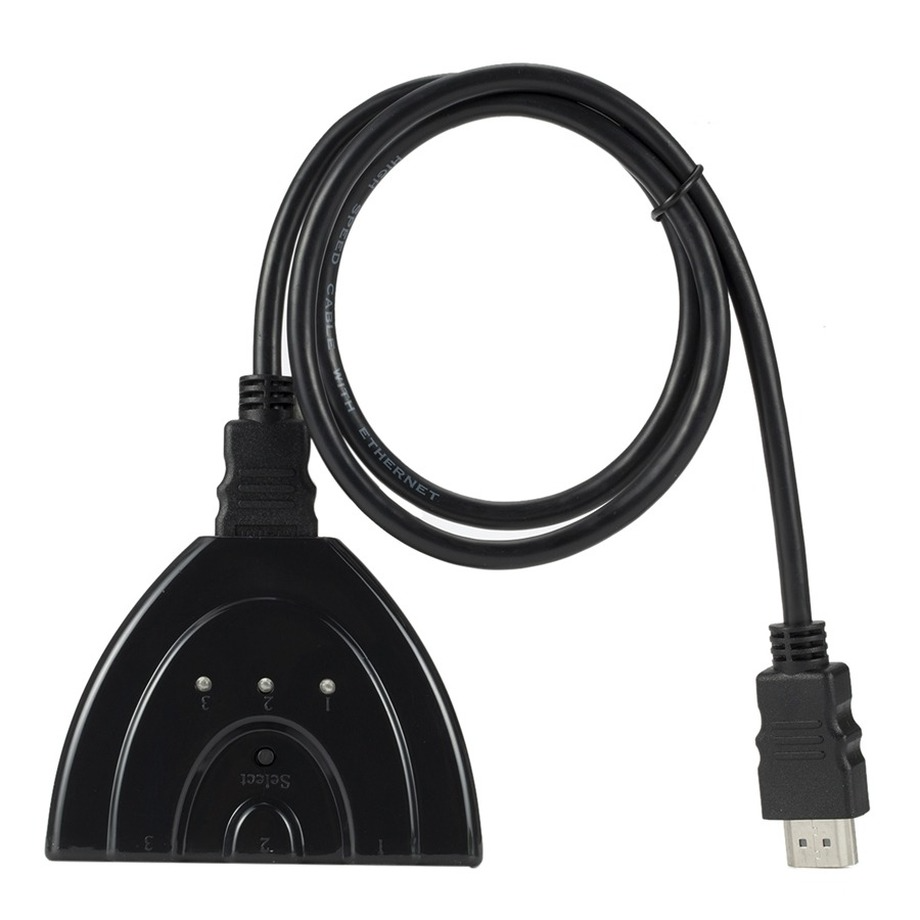Grwibeou 3 Ports HDMI Switcher Adapter Cable 1080P HDMI Splitter HUB HDMI Switcher 3 in 1 out Switch Hub for HDTV Computer PC