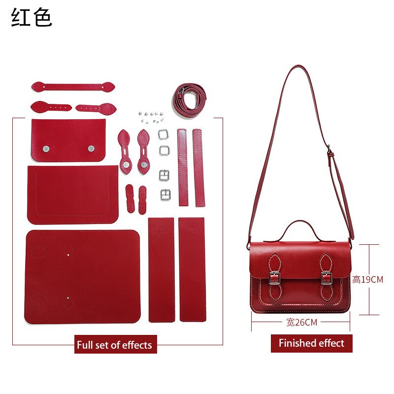 Creatieve Tas Maken Materialen Pakket Diy Tas Handgemaakte Accessoires Handcraft Self-Made Vrouw Zak Lederen Materiaal Praktische: Red