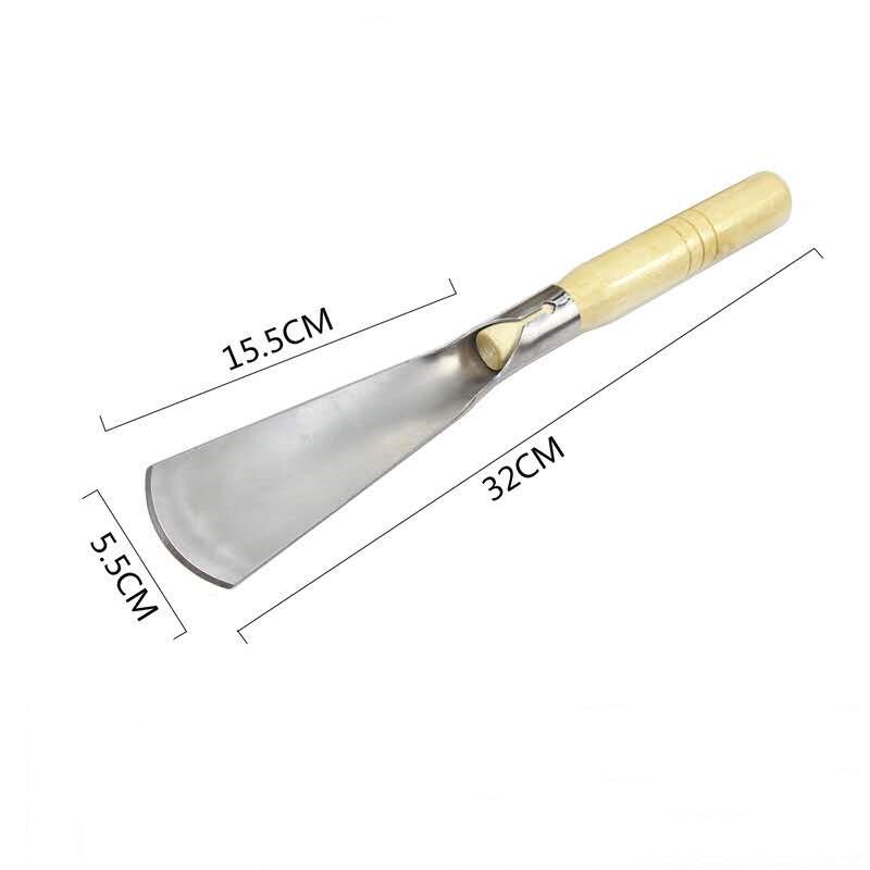 Hoe Stainless Steel Shovel With Wooden Handle, Garden Tools For Digging Wild Vegetables, Planting And Weeding: flat shovel