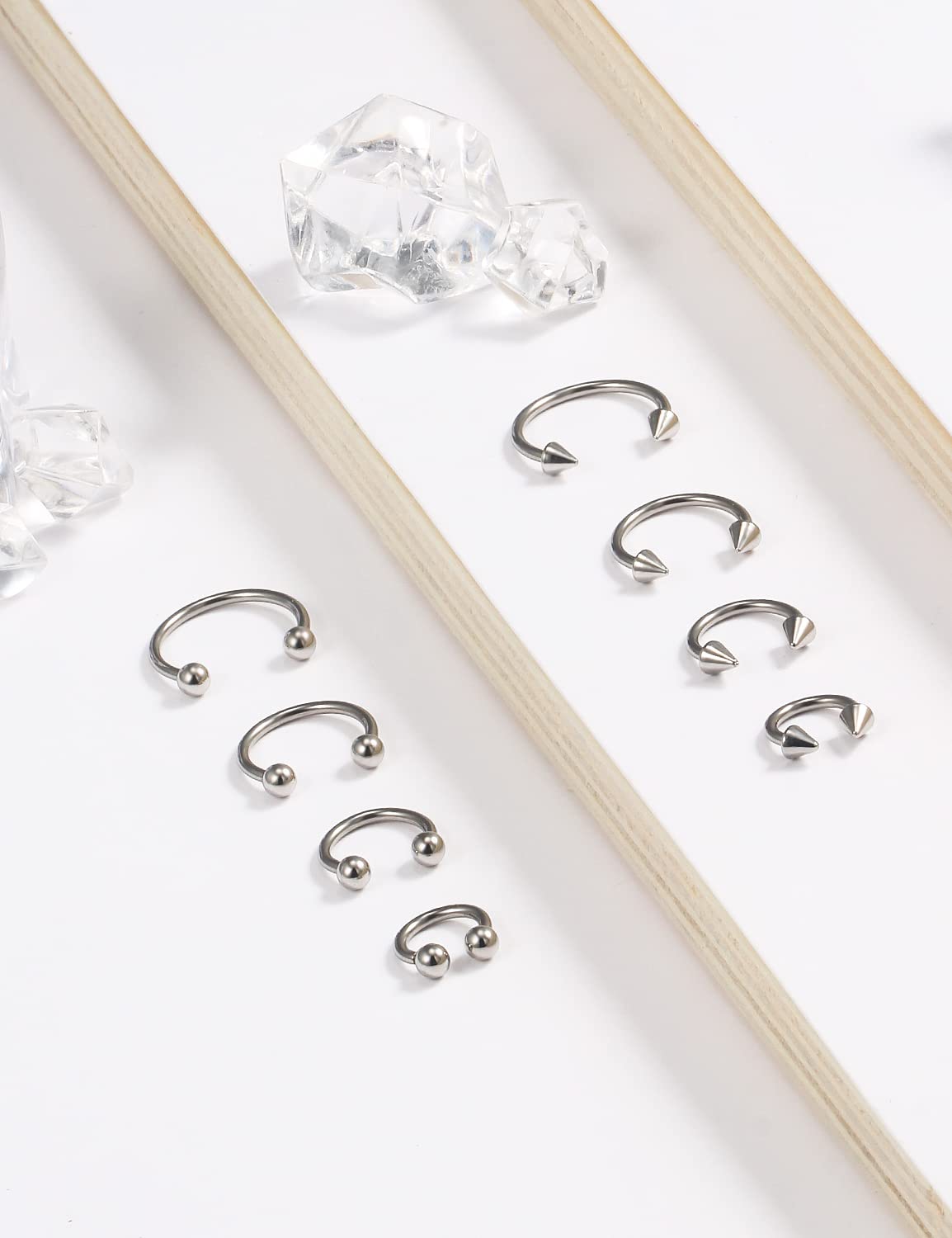 1 pièces 16G acier chirurgical nez Septum fer à cheval cerceau boucle d'oreille sourcil Tragus lèvre Piercing anneau boules pointes 6-12mm