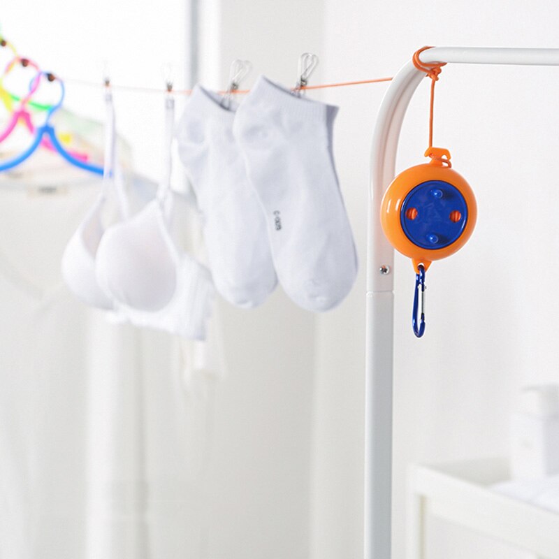 Portable Clothes Line Retractable Outdoor Travel Windproof Recycling Cassette Drying Clothing Hanger Rope With Storage Case 8m