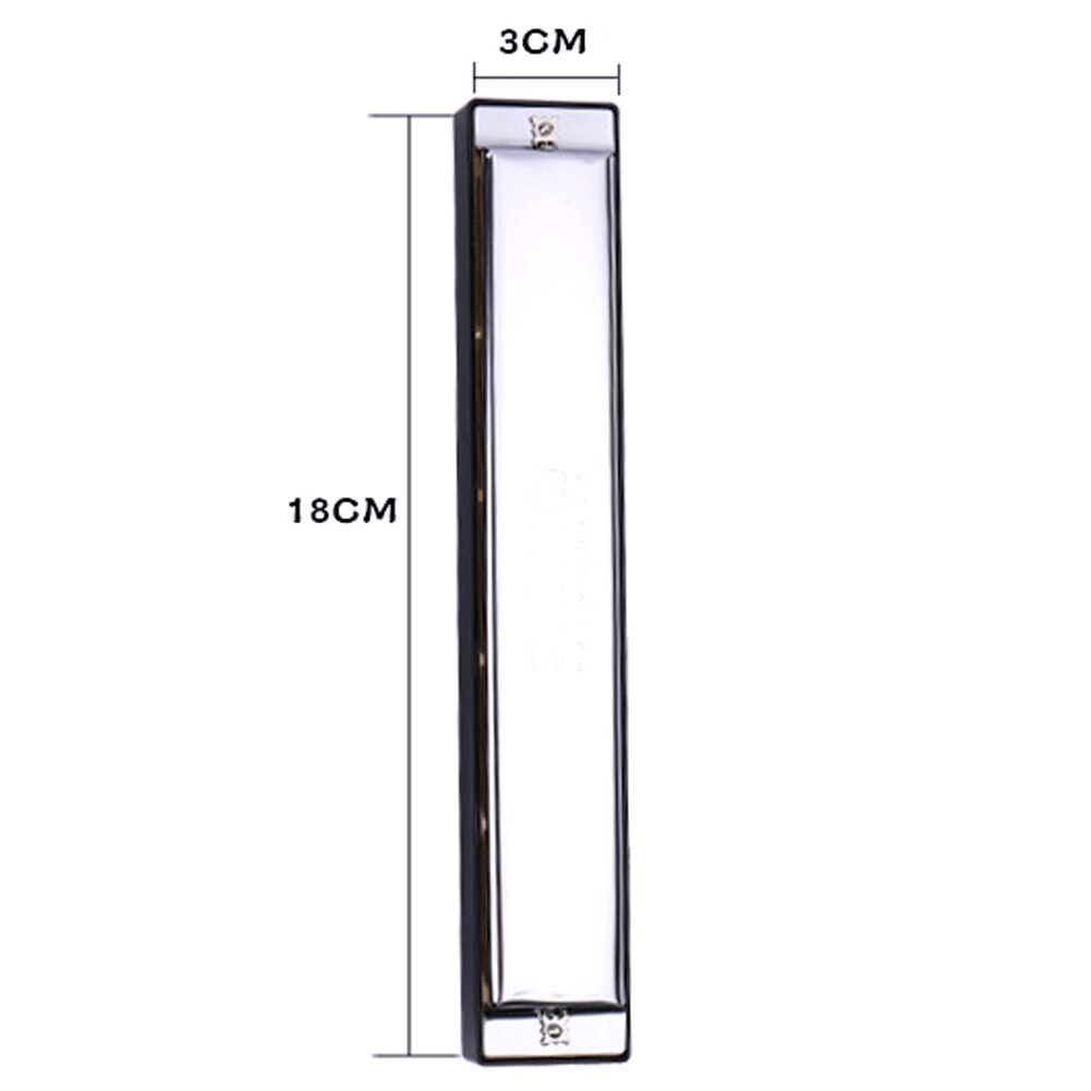 Rustfrit stål tremolo mundharmonika 24 huls tremolo mundharmonika 48 flige renseklud