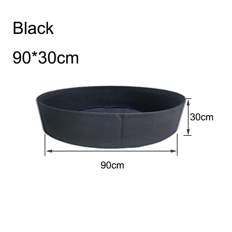 Fabric Raised Garden Bed Round Planting Container Grow Bags Breathable Planter Pot for Plants Nursery Pot DIY Garden Tools: 90x30cm