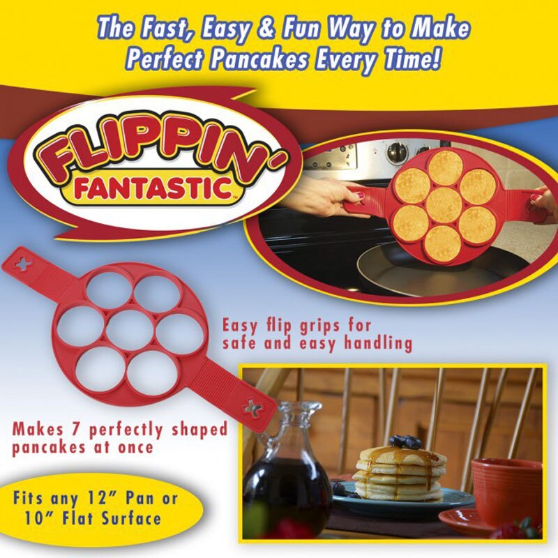 1PC Non Stick Flippin' Pancake Maker Silicone Pancake Snake Cake Molds Flippin Fantastic Easy Pancake Egg Ring Maker OK 0514