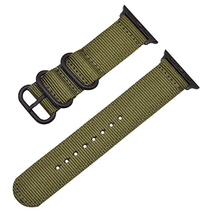 Cinta de náilon para apple watch 6 5 4 se 40mm 44mm tecido pulseira para iwatch série 6 5 4 3 2 1 esporte respirável 42mm 38mm faixas: green / 42mm or 44mm