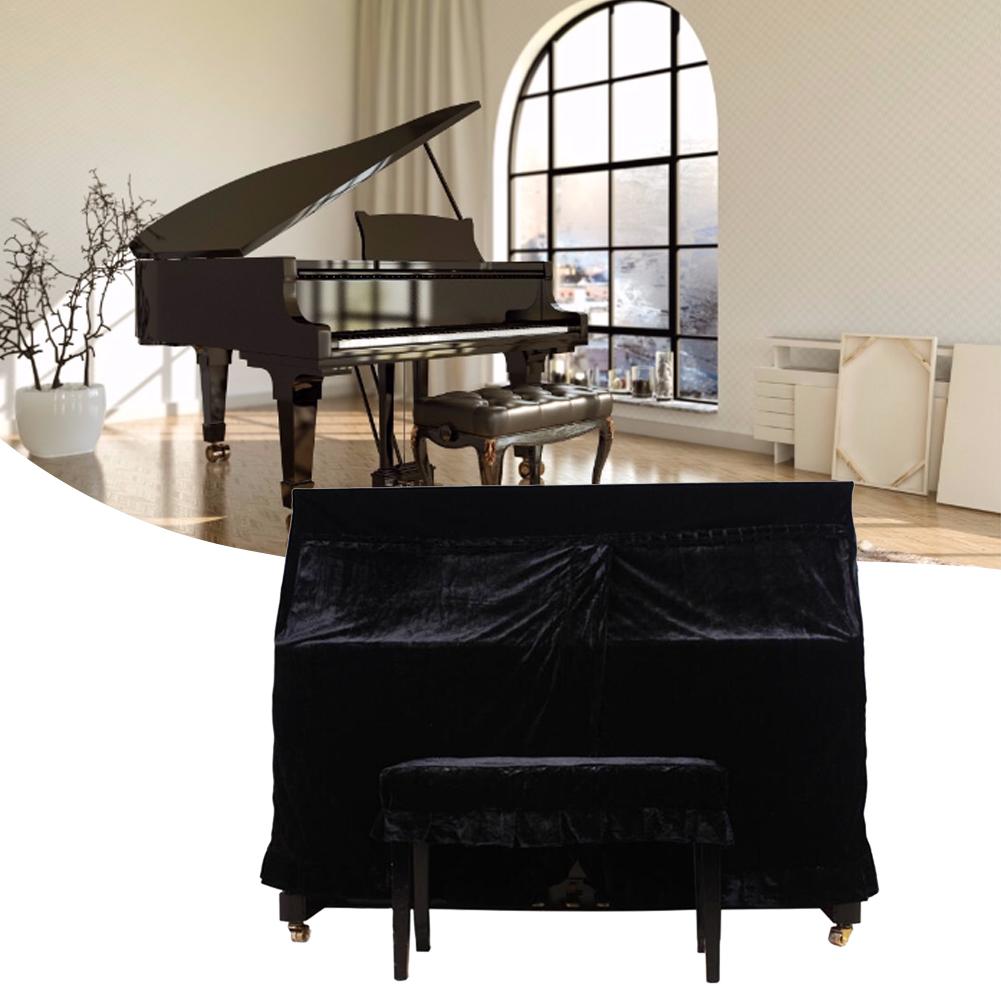 Black Piano Cover Dust-proof Sun-proof Upright Piano Protective Cover Household Accessories Waterproof Piano Cover Cloth