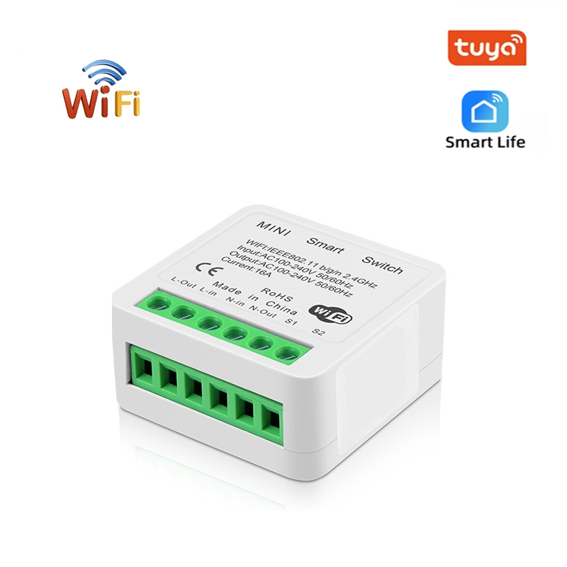 16A Tuya Ewelink Zigbee WIFI Mini Clever Lichtschalter DIY 2-Wege-Fernbedienungsschalter mit Alexa Alice Google Heimat Clever Leben: Weiß