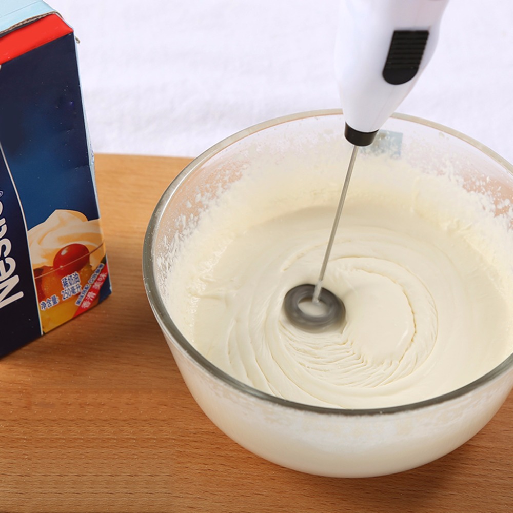 Mini mezclador eléctrico portátil con mango de 21,5 CM de Fry's Store, batidor de leche, batidor de huevos, batidor de espuma, batidor, batidor de color al azar