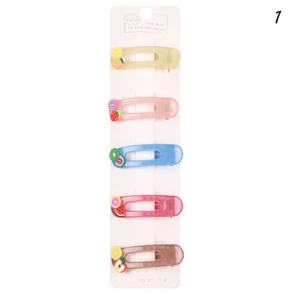 5 Pcs Baby Meisjes Mooie Fruit Sequin Haar Clips Prinses Glanzende Kleurrijke Haarspelden Haarspeldjes Leuke Zoete Hoofddeksels Haar Accessoires