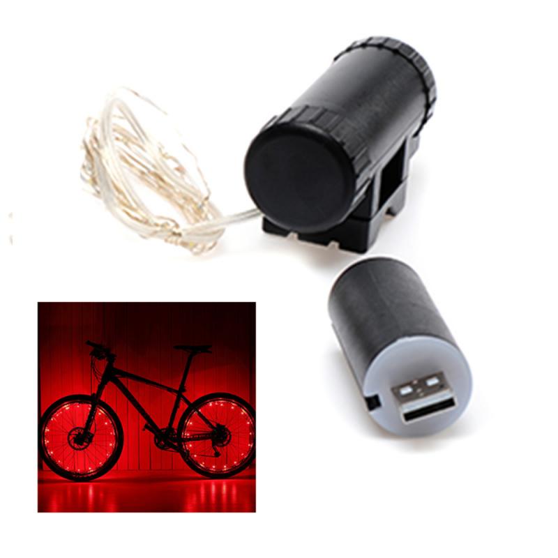 Bike Light LED USB Rechargeable 6 Colors Waterproof Bicycle Wheel Spokes Lights Cycling Rim Wheel Flash Spoke Bicycle Lights: red  with USB