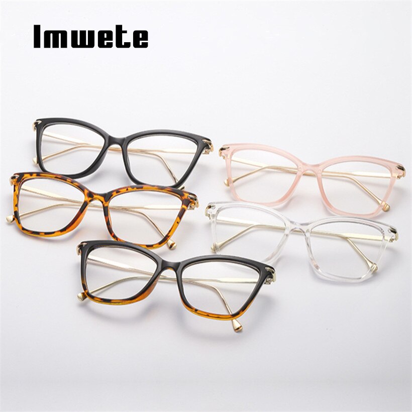 Imwete-Montura de gafas de ojo de gato para mujer, anteojos de de de lujo, de gran tamaño, Retro, óptica, para ordenador, miopía