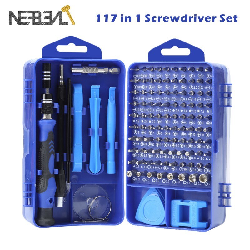 115 in 1 Mini Precision Screwdriver Screw Driver Bit Set Multi-function Precision Mobile Phone Repair Device Hand Tools Torx Hex: 117 in 1set
