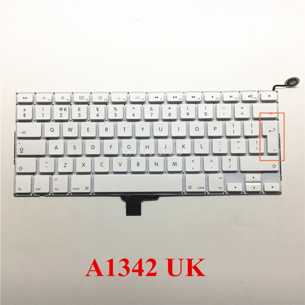 For MacBook 13" A1342 Keyboard US UK English White Keyboard MC207 MC516 EMC 2350 Late Mid Year