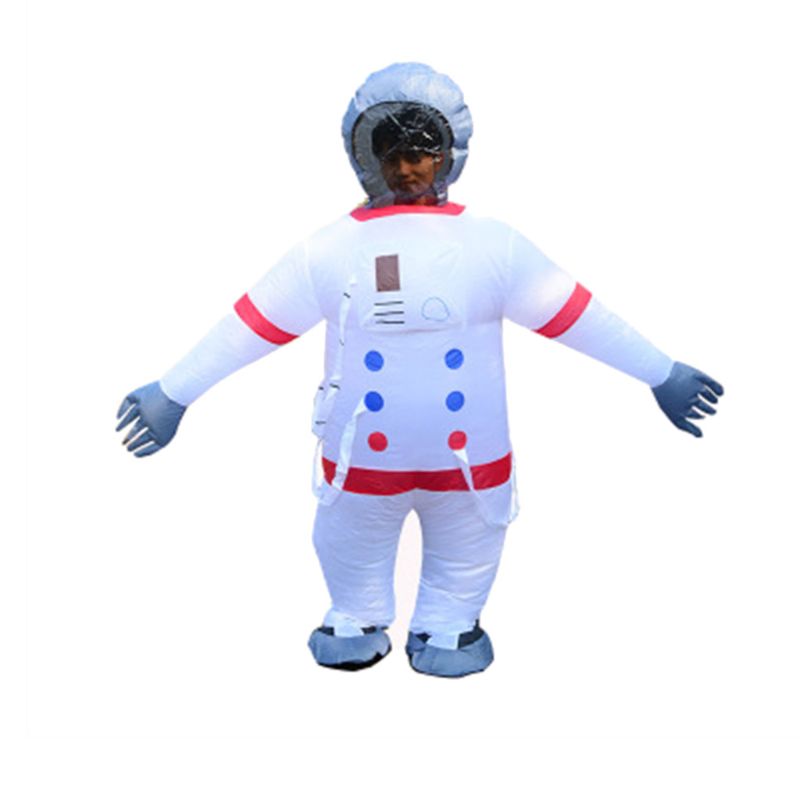 Volwassen Astronaut Kostuum Grappige Opblaasbare Blow Up Dragen Rit Op Outfit Vet Pak Halloween Cartoon Accessoires