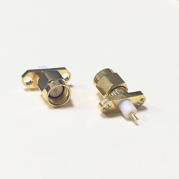 1pcNew SMA Male Plug RF Coax Modem Convertor Connector panel mount solder post Straight Insulator Long 4mm Goldplated