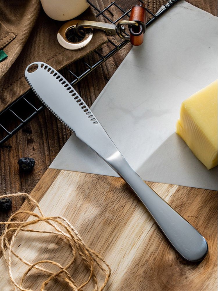 Couteau à beurre en acier inoxydable 3 en 1, bigoudi, Gadgets de cuisine, ensemble de 2 en or