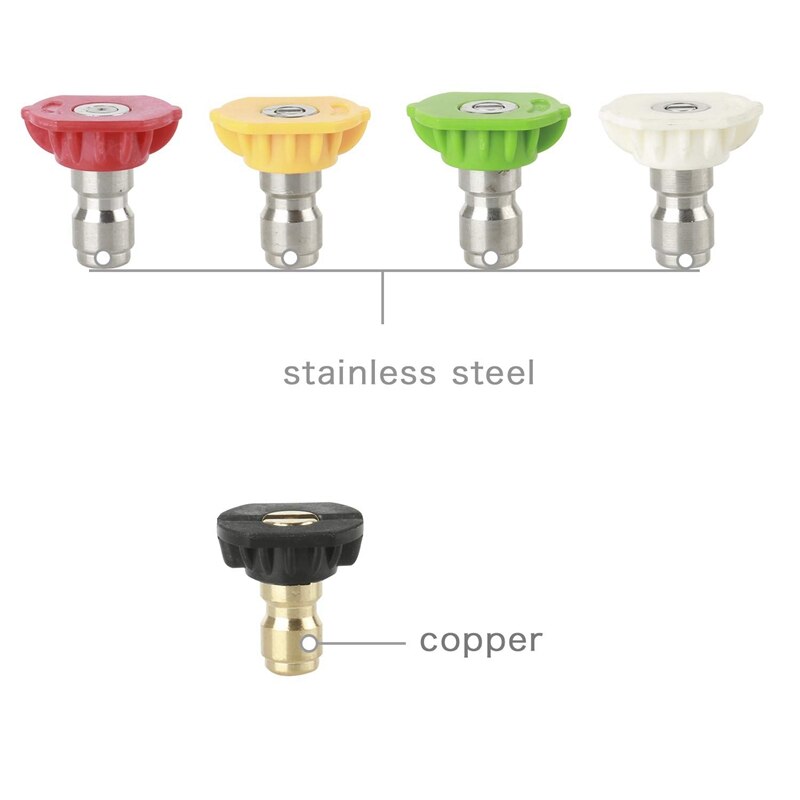 7x højtryksrenser kit , 7 sprøjtedysespidser ,1/4 tommer 4500 psi  (2.5 gpm) & 5 stk højtryksrenser spraydyser 1