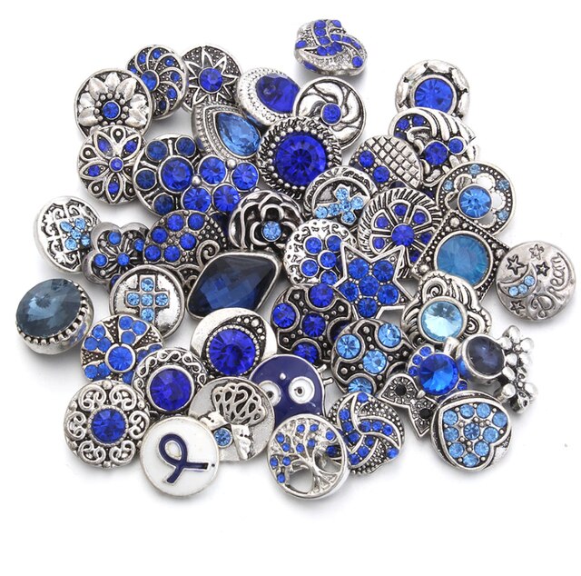 10 Stks/partij 12Mm Snap Sieraden Rhinestone Flower Cross Mini 12Mm Metal Snap Knoppen Fit Snap Armband oorbellen Ketting: 9