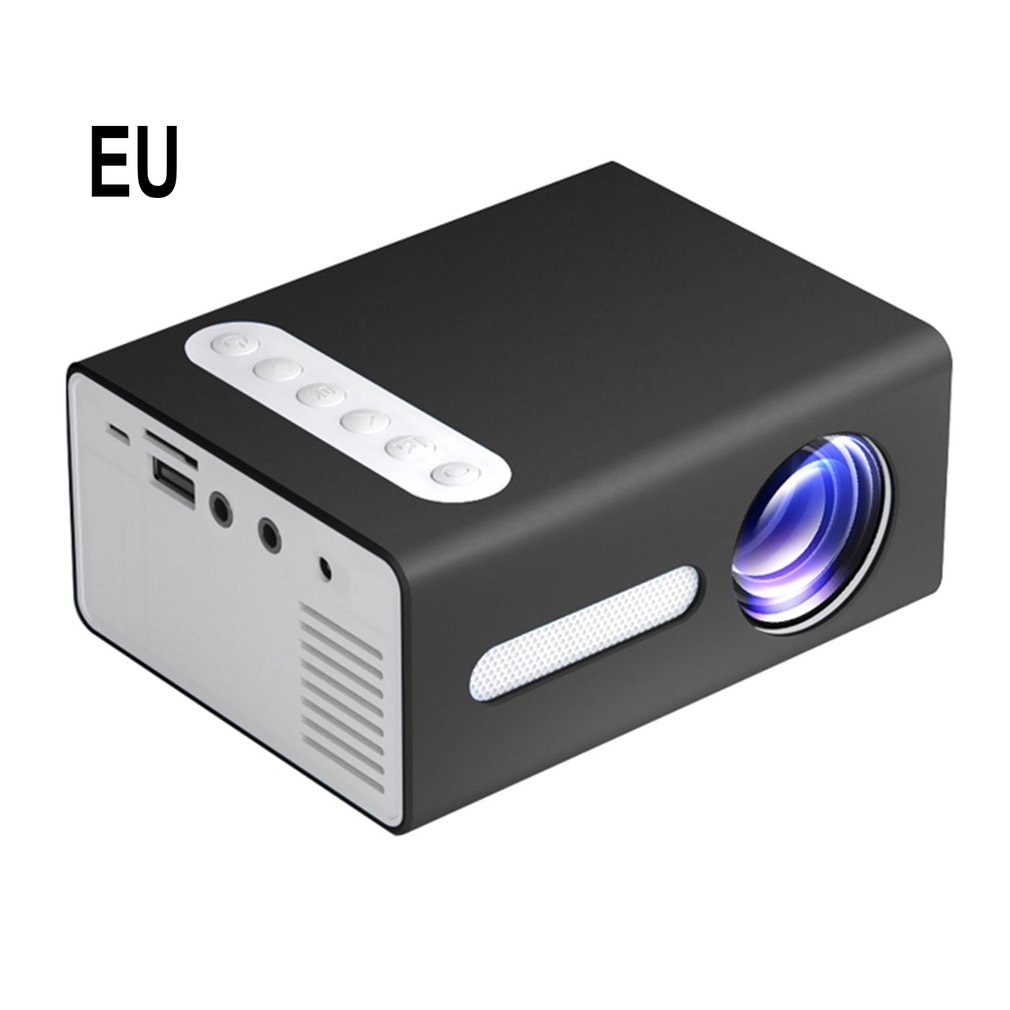 Black T300 Portable Projector HD High-efficiency LED Projector Multi-interface Home Theater Video Projector