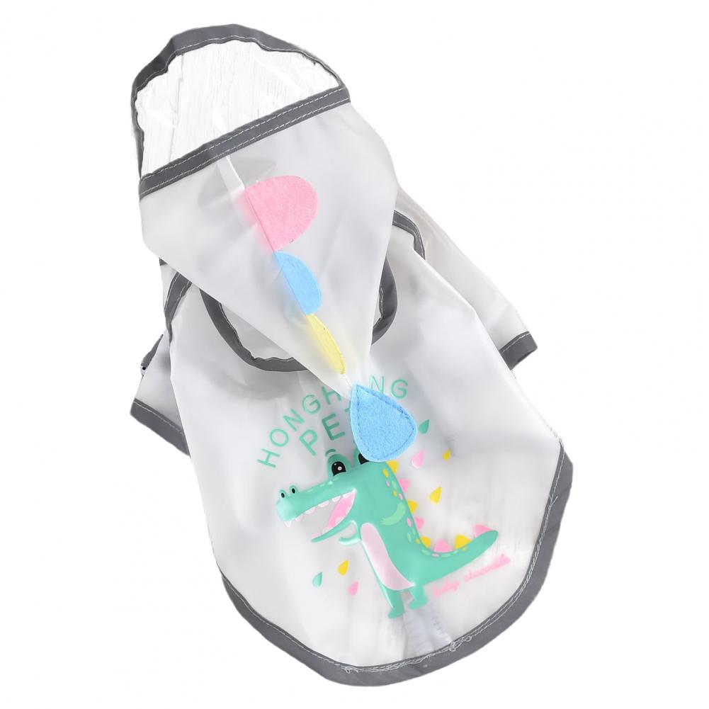 Dog Rain Jacket Innovative Hat Transparent Brim Rain Jacket Lightweight Pet Rain Cloak: White / 2XL