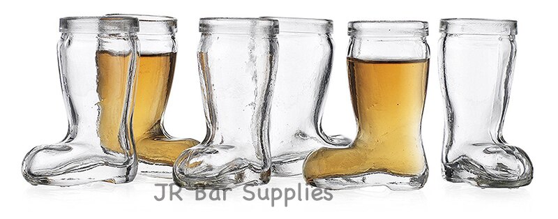 Set  of 6 boot shot klare glasögon för att dricka whisky spritfest 2 oz dricka öl boot das boot