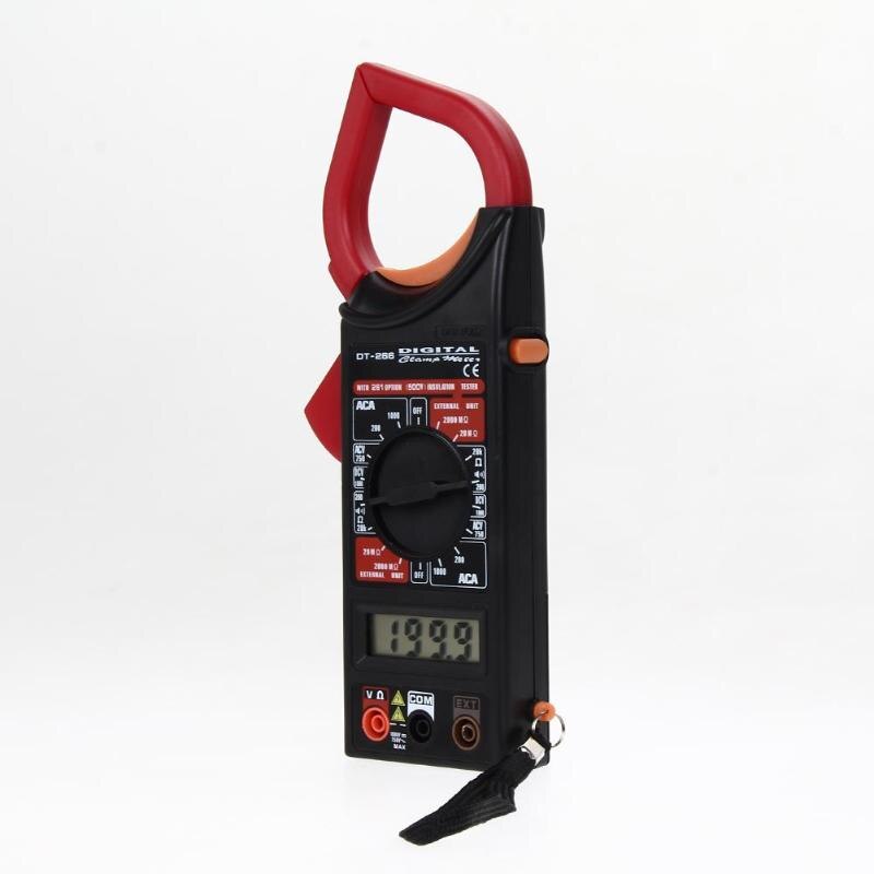 DT266 Digital Current Clamp Meter DC/AC Voltage Current Ohm Resistance Diode Tester Handheld LCD Digital Multimeter with Buzzer