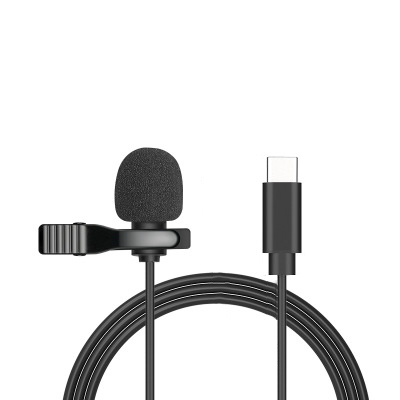 Przenośny mikrofon Mini Lavalier pojemnościowy mikrofon przypinany do klapy przewodowy mikrofon USB 3,5 mm do telefonów komórkowych laptopy PC lustrzanka cyfrowa: Srebrny