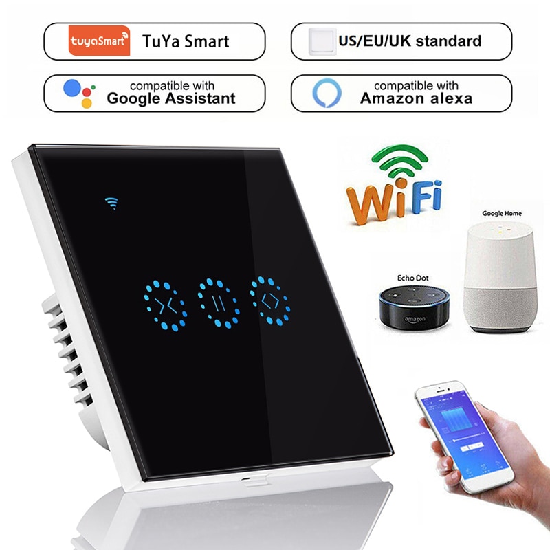 Smart Home-persianas enrollables con WiFi para el hogar, controlador por voz para Smart Life, Tuya, Alexa y Google Home