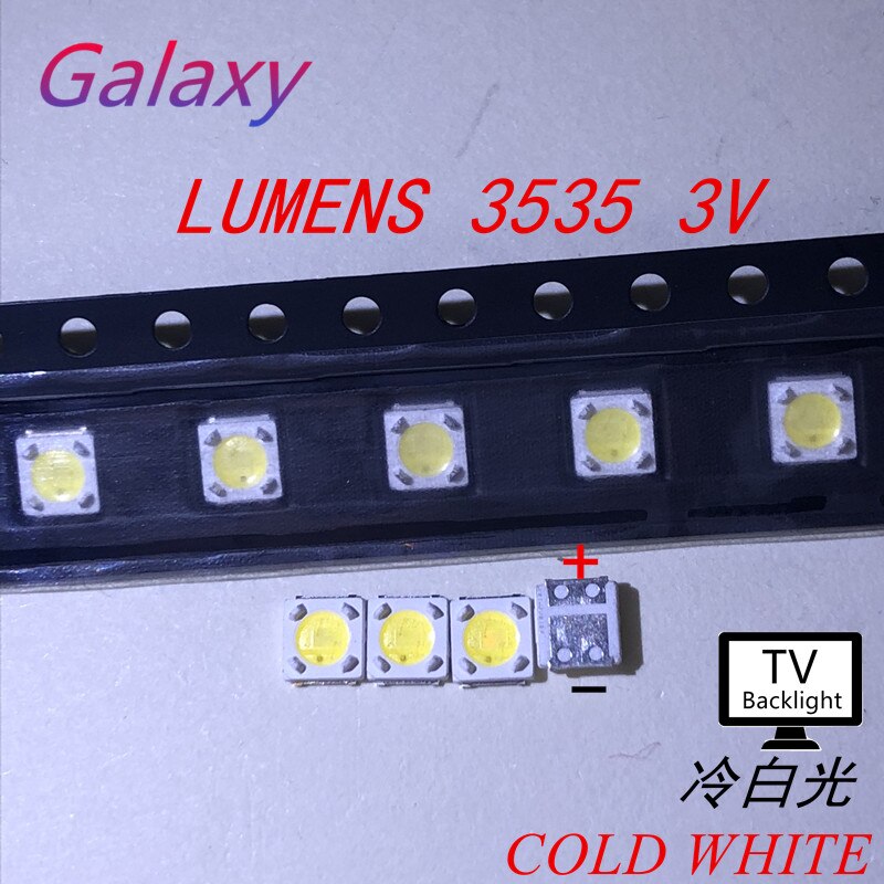 300 pièces lumens LED Rétroéclairage 1W 3V 3535 3537 Cool blanc LCD Rétro-Éclairage pour L'application TV A129CECEBP18A-2092 4D