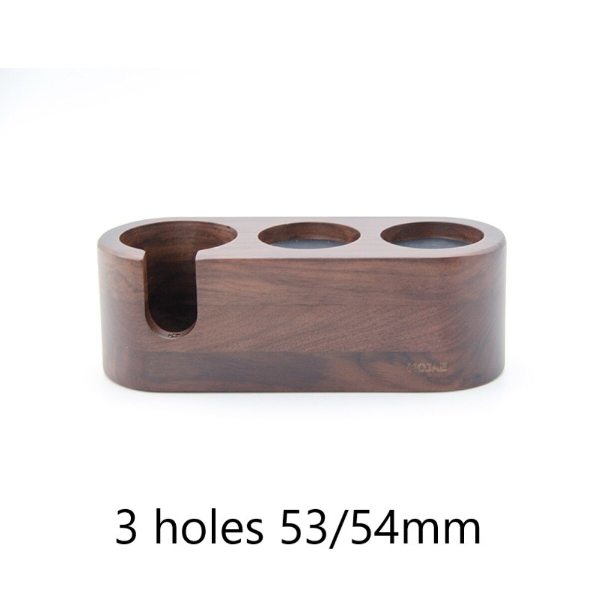 Walnut Wood Coffee Machine Handle Support Seat Espresso Tamper Mat Stand Coffee Maker Support Base Rack Coffee Accessories Tool: 3 holes 53-54mm