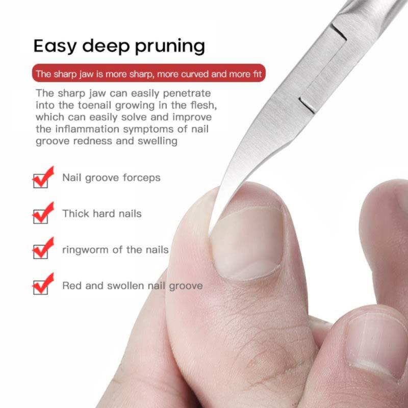 Cortauñas para manicura herramienta de ranura especial Tijeras para uñas boca oblicua Olecranon del dedo del pie Tijeras para uñas tijeras de pedicura artefacto TSLM1