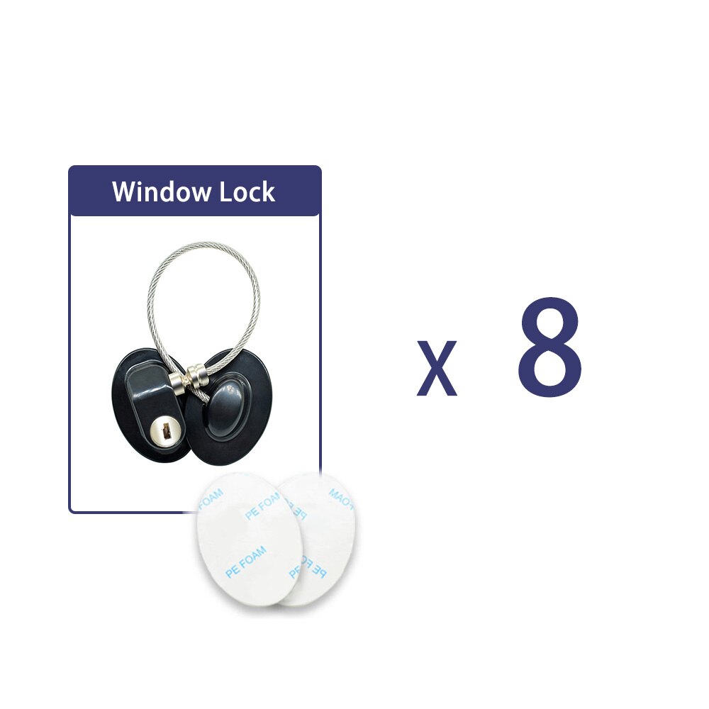 8Pcs Window Sloten Kinderen Bescherming Lock Roestvrij Staal Venster Limiter Baby Veiligheid Baby Security Window Sloten Veilig Producten: PJ3679B8P-Adhesive