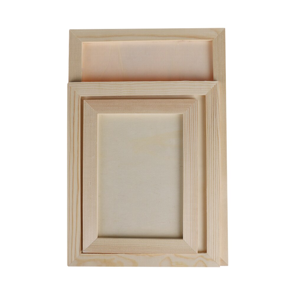 1PC Blank Wooden Picture Frame Wooden Wall Wall Decoration Children's Painting Display Box DIY Handmade Photo Frame S/M/L