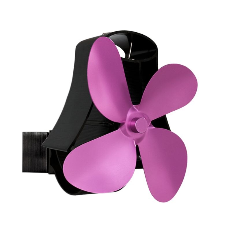 Wall Mounted Heat Self-Powered Fireplace Stove Fan Quiet 4 Blades Aluminum Efficiently Warm Large Room Wood Log Burner Eco