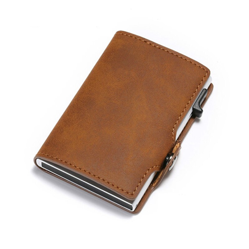 Zovyvol Mannen Mode Portemonnee Vintage Kaarthouder Rfid Slanke Koffer Business Luxe Card Case Anti-Diefstal-Kaart