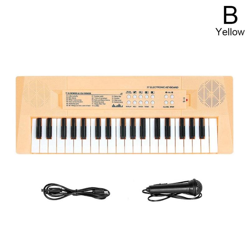 37 farbe freundlicher Elektronische Orgel Klavier Digitale Musik Bord Mit Mikrofon freundlicher Musical Schaum Für freundlicher: Gelb