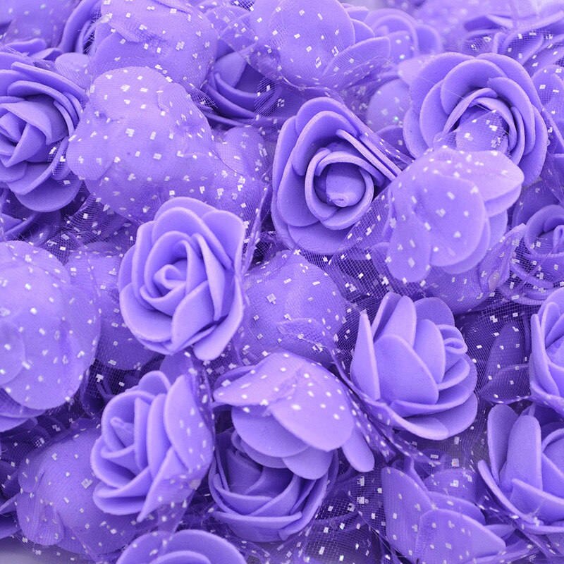Mini roses en mousse de polyéthylène, 3.5cm, 50 fleurs/lot, têtes de fleurs artificielles, pour décorer un mariage, à la maison, pour l'artisanat