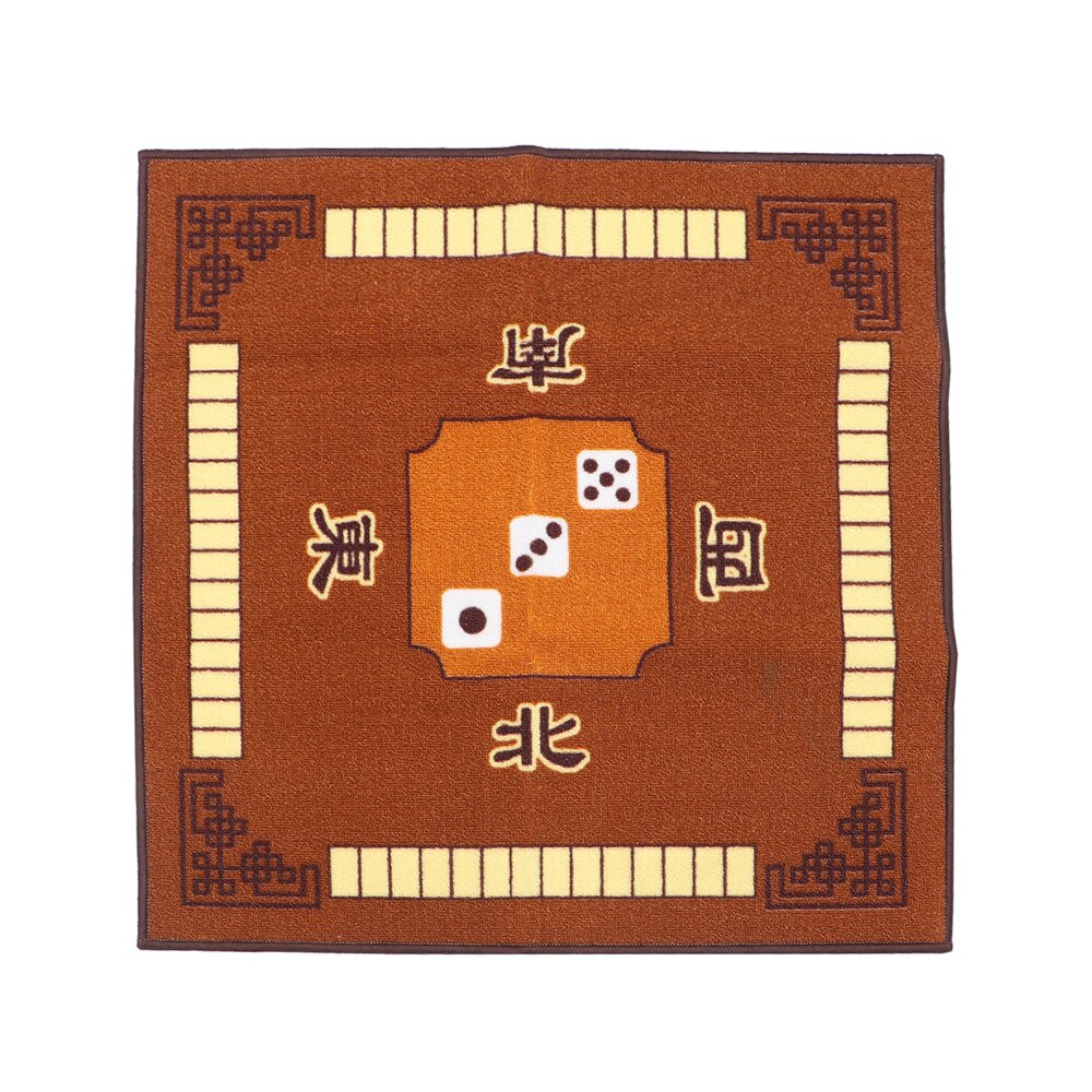 Mahjong Table Latex Cloth Square Shape Mahjong Mat Board Room Mahjong Pad Anti-Slip Desktop Cushion For Game Board Games Mahjong: Brown