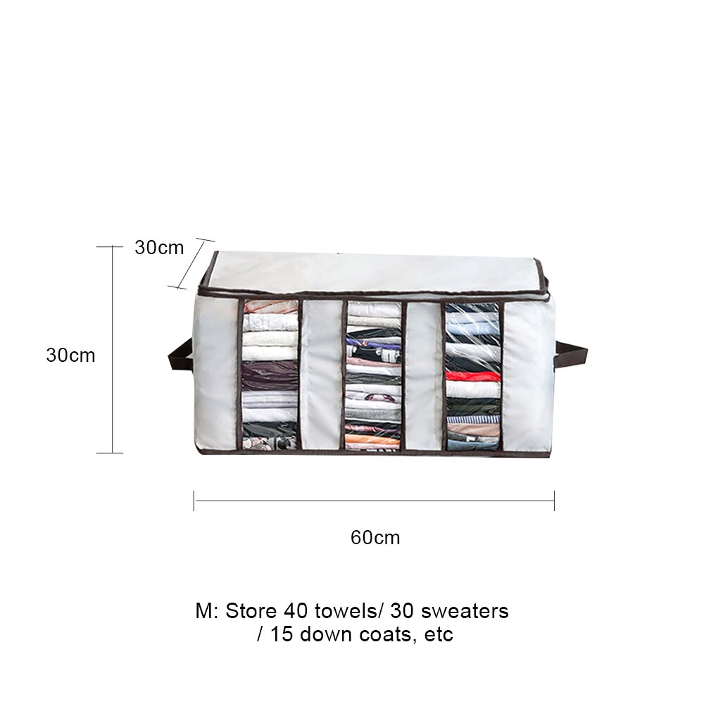 210D Oxford Portable Clothes Storage Bag Organizer Folding Closet Sweater Organizer For Clothes Pillow Quilt Blanket Bedding: M