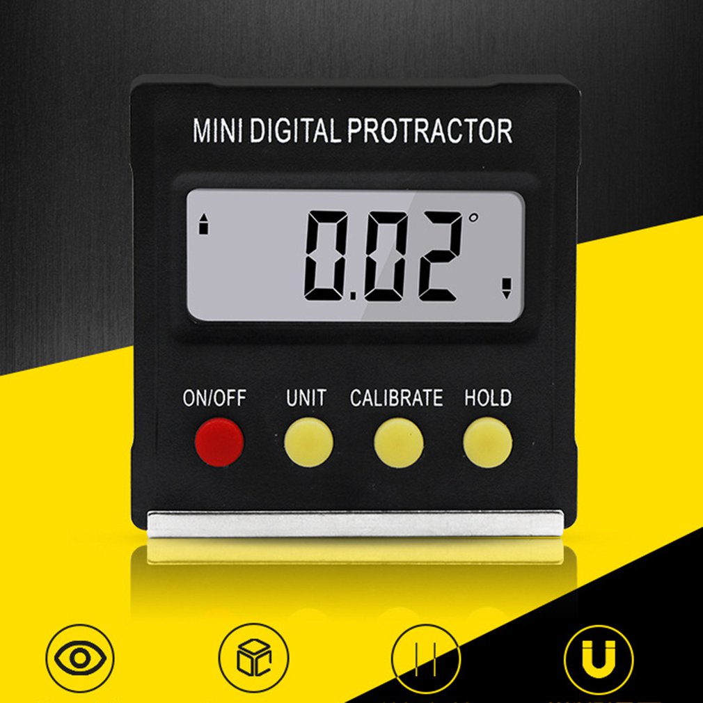 360 Degree Mini Magnetic Digital Inclinometer Level Box Gauge Angle Meter Finder Protractor Base Measuring Tools LCD screen