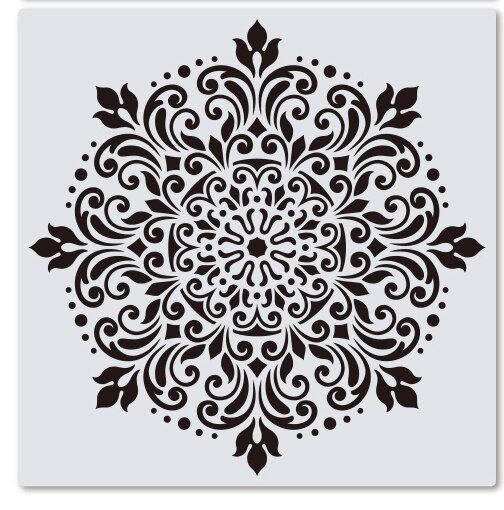 Stor vegg sjablong for maling , 12 tommer stor mandala sjablong for maling: Tzlarge -16