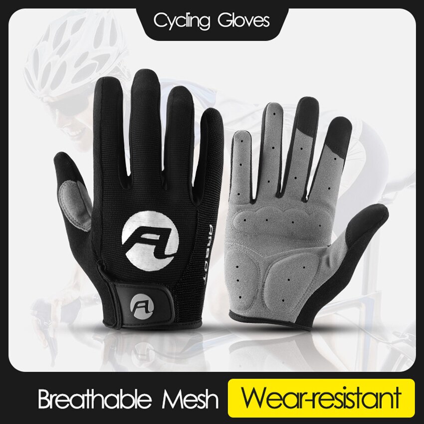Guantes de ciclismo para hombre antideslizantes con pantalla táctil, antigolpes, transpirables, de dedo completo, para deporte, Fitness, guantes para motocicleta y bicicleta