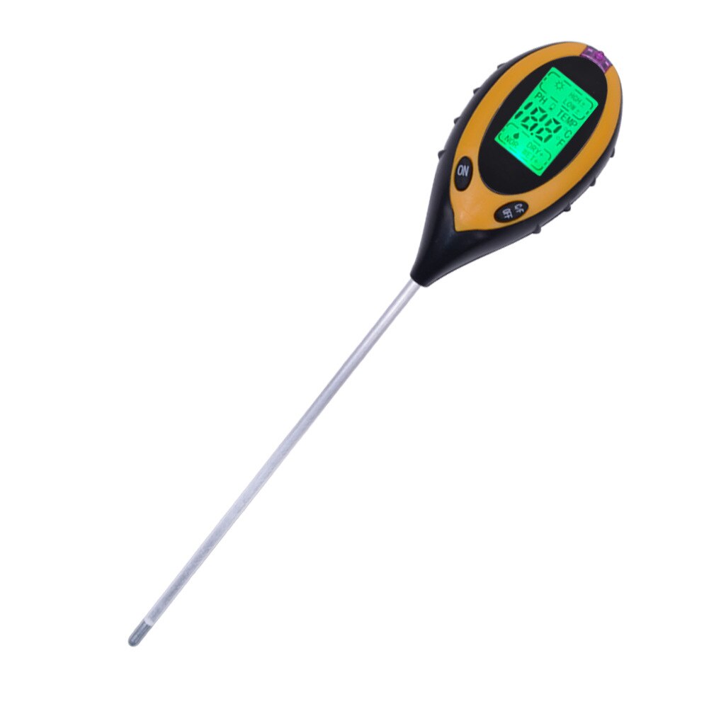 4 in 1 Digital Soil PH Meter LCD Soil Temperature Humidity Measuring Device Moisture Sunlight PH Tester Thermometer For Soil: Default Title