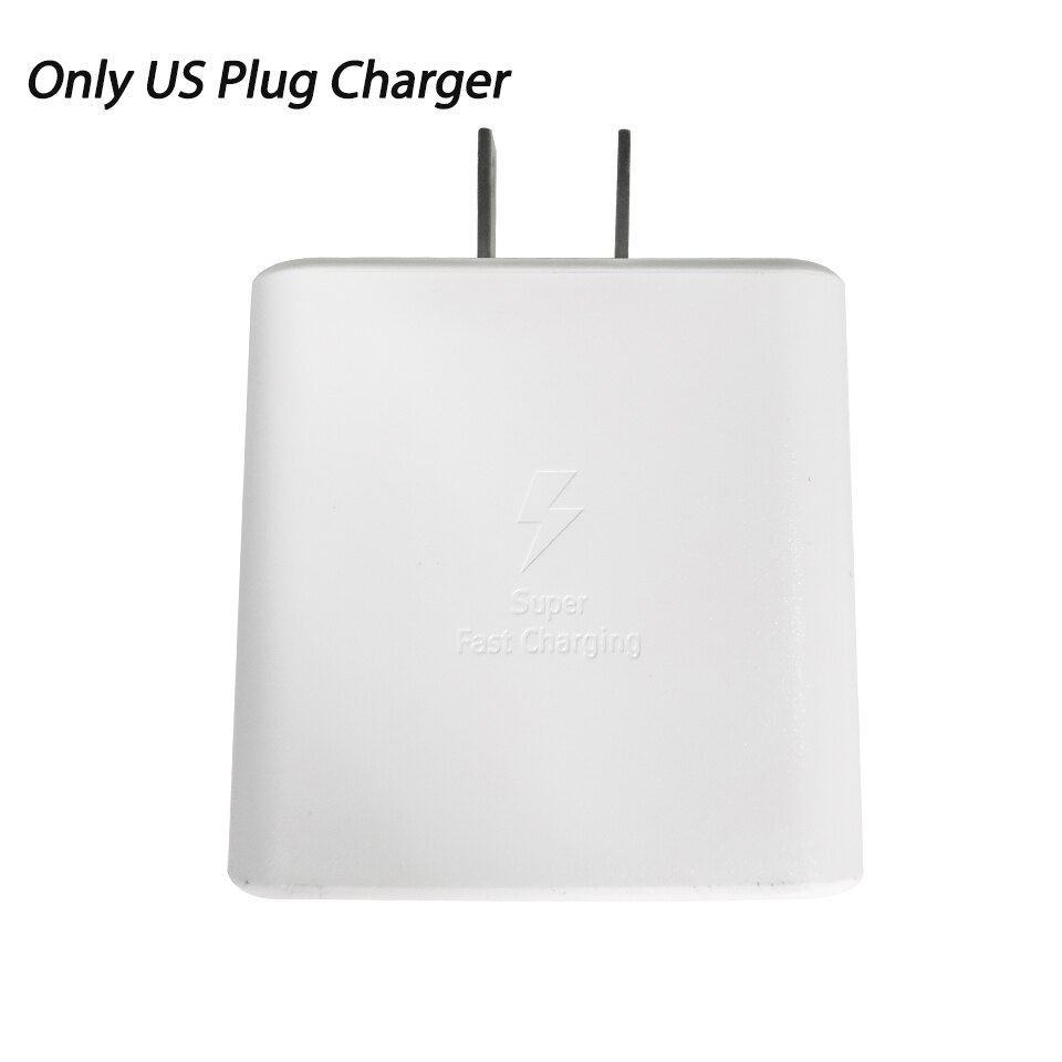 Original for SAMSUNG S21 Ultra Charger 45W Type C Super Fast Charger PD Quick Charging for Galaxy S20 S21 Plus Tab S7 S7+ Tablet: US white