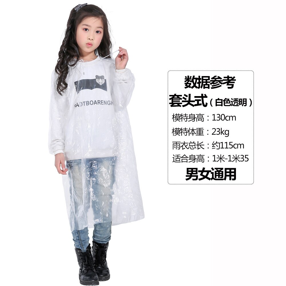 Children Disposable Raincoat Thickened Collar Loose Sleeve Outdoor Raincoat The Same Style For Mother And Child