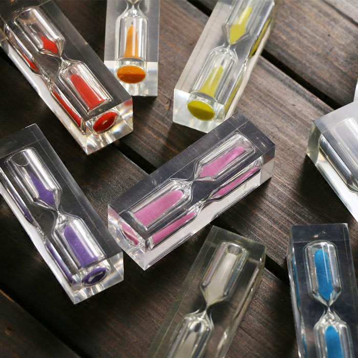 3 Minutes Timer Transparent Crystal Resin Timer Hourglass Kids Novelty Fun For Children: Default Title