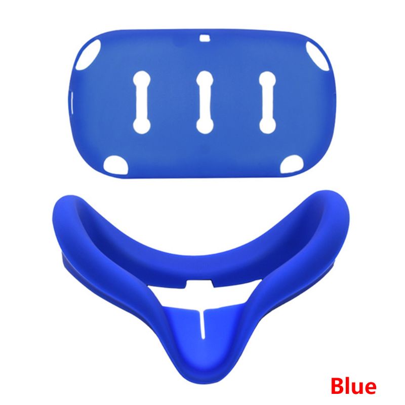 Front Protective Shell Sweatproof Skin Cap Silicone VR Face Pad Set for Oculus Quest Accessories Kit: BLUE